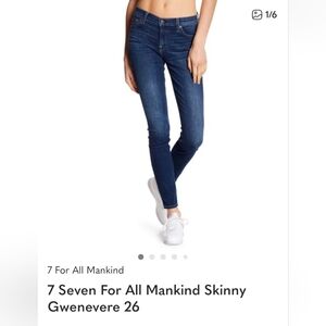 7 Seven For All Mankind Skinny Jeans Gwenevere Size 26
